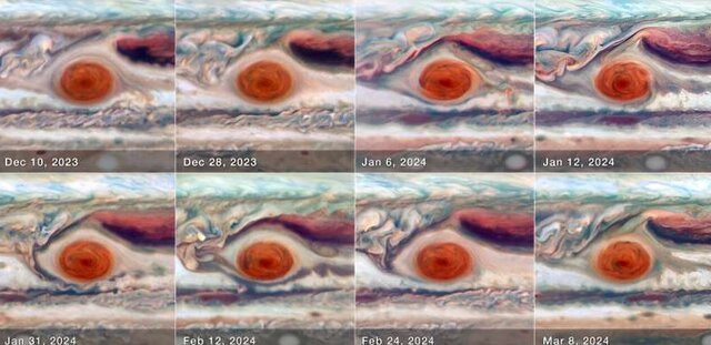 کشف تغییرات غیرمنتظره در اندازه لکه سرخرنگ مشتری