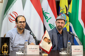 سهیل اسعد، دبیر سابق و سعید خورشیدی، رئیس شورای سیاستگذاری جشنواره در نشست خبری پانزدهمین جشنواره مردمی فیلم عمار