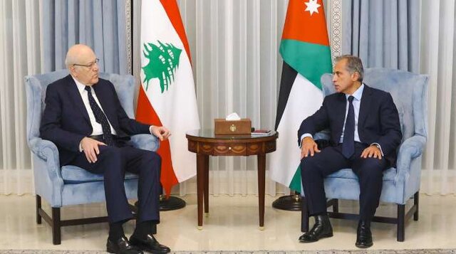 از راست، نخستوزیر اردن و نخستوزیر لبنان رایزنی نخستوزیران اردن و قطر با مقامات لبنانی درباره تازهترین تحولات