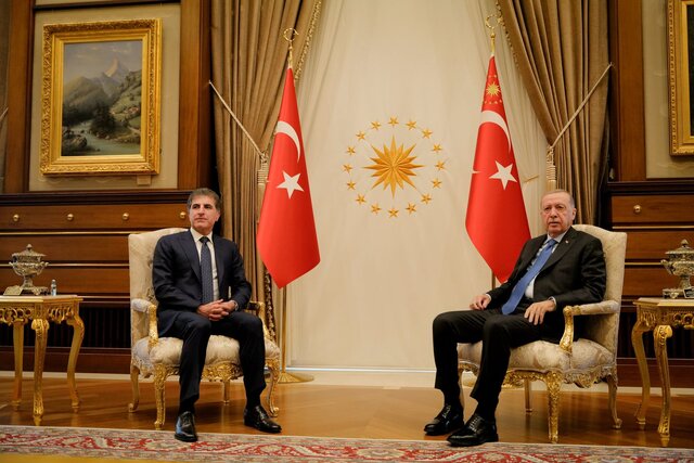 تاکید بارزانی و اردوغان بر اهمیت توسعه روابط آنکارا-اربیل تاکید بارزانی و اردوغان بر اهمیت توسعه روابط آنکارا-اربیل