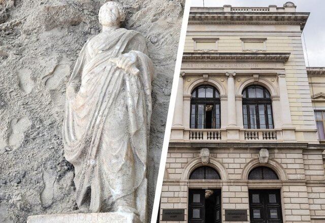 کشف مجسمه باستانی هنگام ساختوساز کشف مجسمه باستانی هنگام ساختوساز