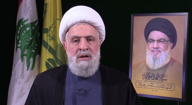آغاز سخنرانی شیخ نعیم قاسم، دبیرکل جدید حزبالله لبنان آغاز سخنرانی شیخ نعیم قاسم، دبیرکل جدید حزبالله لبنان