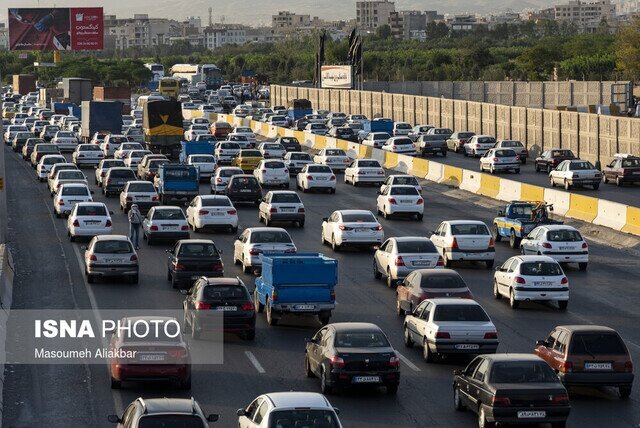 ترافیک سنگین در آزادراه تهران-شمال