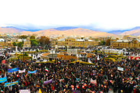 مراسم راهپیمایی روز ۱۳ آبان در همدان