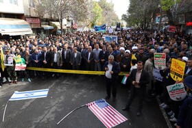 مراسم راهپیمایی روز ۱۳ آبان در اهر