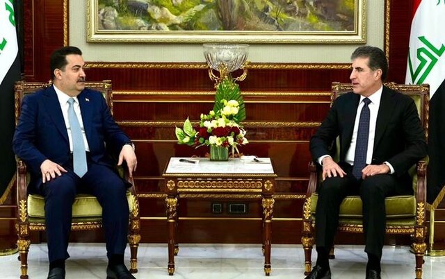 سودانی و نیچروان بارزانی صادرات نفت، اختلافات و بودجه؛ محور دیدار السودانی با مقامات اقلیم کردستان عراق