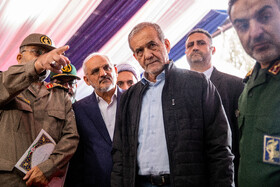 حضور مسعود پزشکیان، رئیس جمهور در آئین بهرهبرداری از ۲۰ هزار طرح محرومیتزادیی بسیج سازندگی