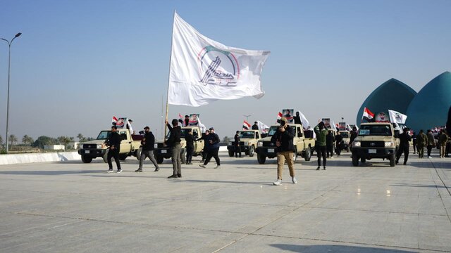 تشییع نمادین شهدای حشد الشعبی در میدان التحریر بغداد