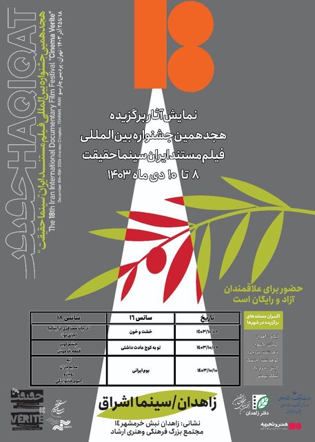 ۱۱ فیلم مستند سینما حقیقت در زاهدان اکران شد