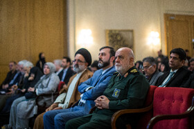 سردار ایرج مسجدی معاون هماهنگ کننده نیروی قدس سپاه پاسداران انقلاب اسلامی در بزرگداشت سالگرد شهادت شهید سلیمانی و شهدای حادثه تروریستی کرمان
