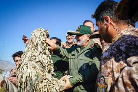 سردار حسین سلامی، فرمانده کل سپاه در برگزاری مرحله نهایی رزمایش پیامبر اعظم ۱۹ نیروی زمینی سپاه
