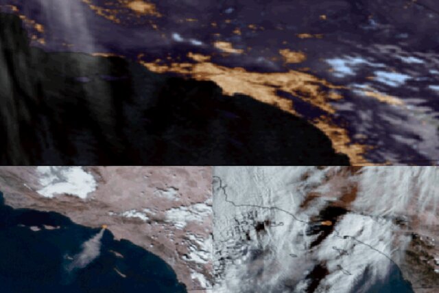 تصاویر ترسناک ماهوارهها از آتشسوزی در لسآنجلس تصاویر ترسناک ماهوارهها از آتشسوزی در لسآنجلس
