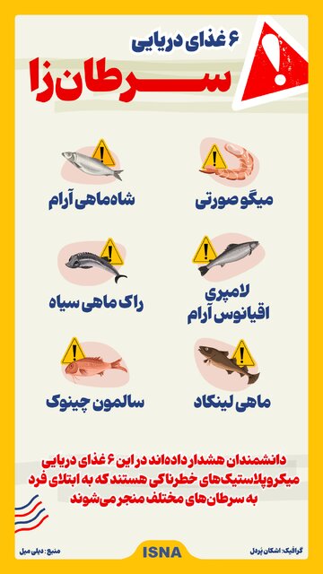 اینفوگرافیک/ ۶ غذای دریایی سرطانزا
