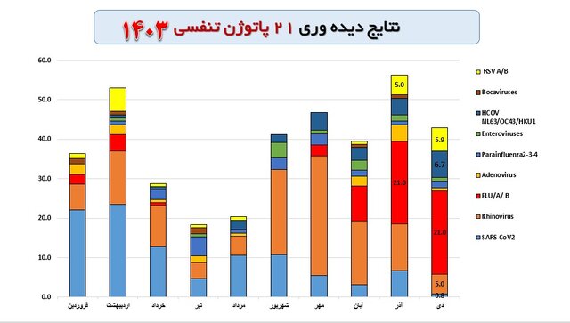 «آنفلوآنزا»؛ پیشتاز ویروس‌های تنفسی در گردش / «کرونا» در جایگاه دوم