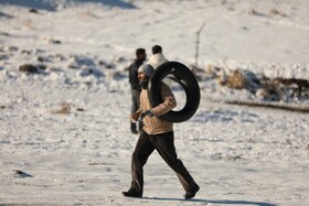 تفریح پر خطر زمستانی در همدان