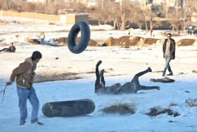 تفریح پر خطر زمستانی در همدان