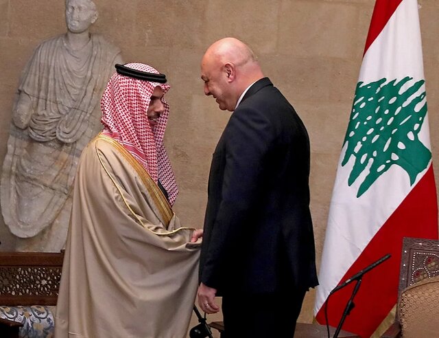 دیدار وزیر خارجه عربستان با رئیس جمهور و نخست وزیر مکلف لبنان دیدار وزیر خارجه عربستان با رئیس جمهور و نخست وزیر مکلف لبنان