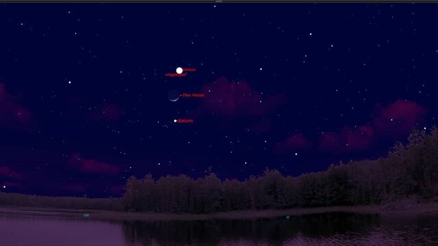 آسمان زیبای بهمن؛ «ماه» در کنار زهره، زحل و نپتون در یک رویداد کمنظیر