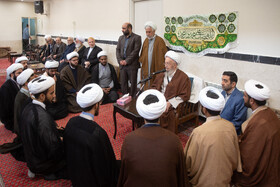 سخنرانی آیت الله مکارم شیرازی در بین طلاب معمم شده در روز میلاد امام حسین(ع)