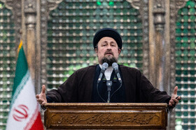  سخنرانی سید حسن خمینی تولیت مرقد مطهر امام خمینی(ره) و جمعی از نمایندگان مجلس در مراسم تجدید میثاق با آرمان‌های امام(ره)