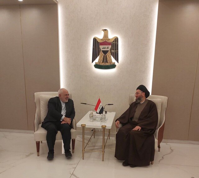 ظریف در بغداد با حکیم دیدار کرد ظریف در بغداد با حکیم دیدار کرد
