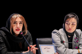 مینا وحید و نسیم ادبی در نشست خبری فیلم «شاه نقش» در روز نهم چهلوسومین جشنواره فیلم فجر