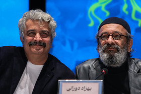 بهزاد دورانی، بازیگر و مهرداد ضیایی، بازیگر در نشست خبری فیلم «فریاد» - روز نهم چهلوسومین جشنواره فیلم فجر