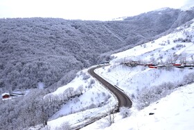 زمستان برفی گردنه کوهستانی حیران