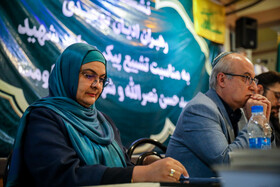 بهشید برخوردار، نماینده زرتشتیان در مجلس شورای اسلامی در نشست خبری رهبران ادیان توحیدی به مناسبت تشییع سید حسن نصرالله در کلیسای حضرت یوسف (ع)