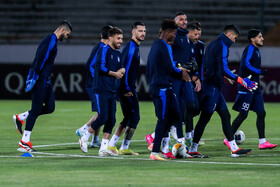 تمرین تیم فوتبال استقلال پیش از دیدار با النصر
