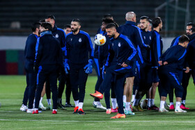 تمرین تیم فوتبال استقلال پیش از دیدار با النصر