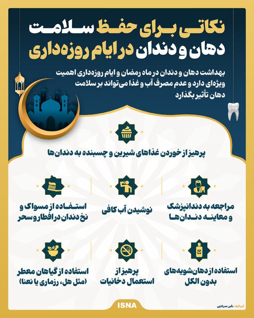 اینفوگرافیک/ نکاتی برای حفظ سلامت دهان و دندان در ایام روزهداری