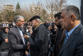 سید عباس صالحی، وزیر فرهنگ و ارشاد اسلامی در مراسم تشییع پیکر مهدی مسعودشاهی