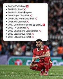 محمد صلاح مرد فینال‌ها نیست+عکس