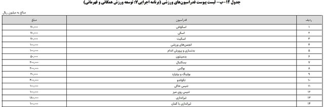 ۱۲۲۵ میلیارد تومان برای ۵۱ فدراسیون ورزشی/ فوتبال و وزنه‌برداری ۱۵۰ میلیارد تومان