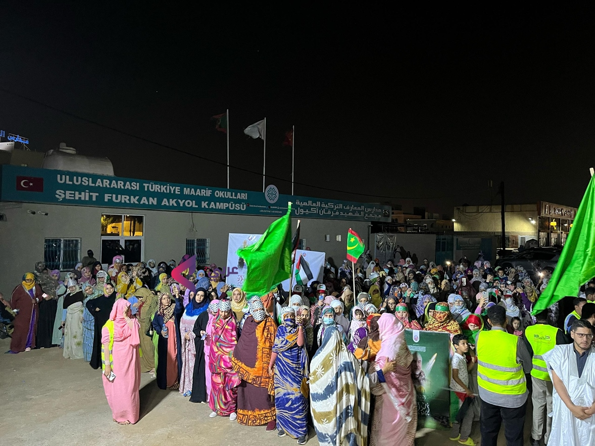 تظاهرات مردم موریتانی مقابل سفارت آمریکا در حمایت از ساکنان غزه