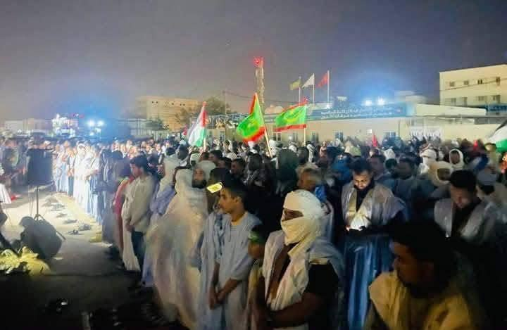 تظاهرات مردم موریتانی مقابل سفارت آمریکا در حمایت از ساکنان غزه