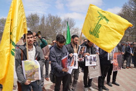 تجمع دانشگاهیان دانشگاه‌های استان اردبیل در محکومیت جنایات رژیم صهیونیستی و دفاع از مردم غزه