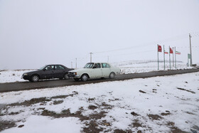 وزش باد شدید، کولاک برف و کاهش دید در محورهای مواصلاتی زنجان