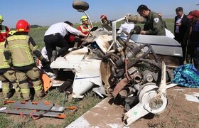سقوط هواپیمای آموزشی در قزوین/ ۲ نفر مصدوم شدند