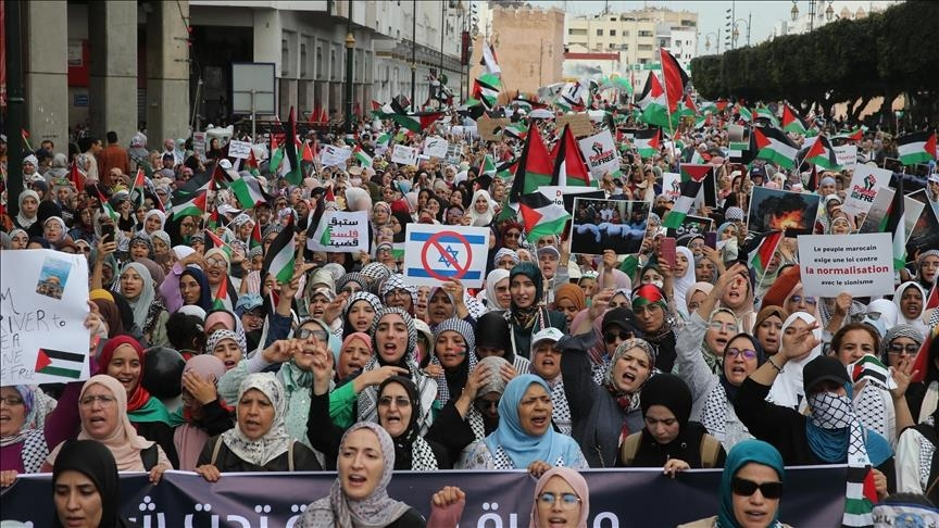 ادامه تظاهرات در مراکش و اعتراض به پهلوگیری کشتیهای حامل تسلیحات رژیم صهیونیستی