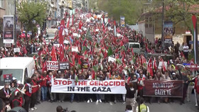 راهپیمایی هزاران نفری در استانبول در حمایت از غزه