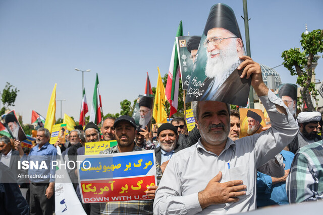 تشییع پیکر ۵ شهید راه قدس در جمعه خشم شهرستان ساری