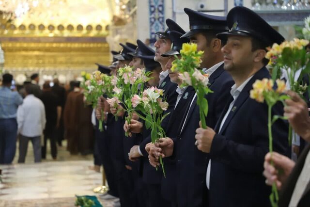 آیین خطبهخوانی مداحان قم در حرم مطهر بانوی کرامت + تصاویر