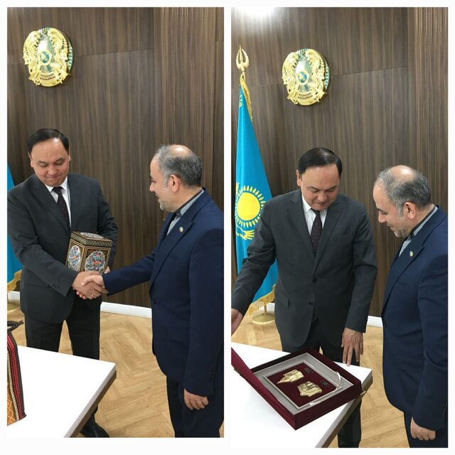 تاکید بر توسعه مناسبات تهران و آستانه در دیدار سفیر کشورمان با یک مقام قزاقستانی تاکید بر توسعه مناسبات تهران و آستانه در دیدار سفیر کشورمان با یک مقام قزاقستانی