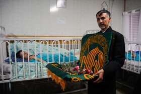مراسم استقبال از پرچم متبرک حرم امام رضا در مرکز نگهداری ازمعلولین  جسمی و ذهنی زنده یاد نوشیروانی