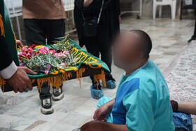 مراسم استقبال از پرچم متبرک امام رضا در مرکز نگهداری از معلولین جسمی و حرکتی زنده یاد نوشیروانی