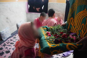 مراسم استقبال از پرچم متبرک امام رضا در مرکز نگهداری از معلولین جسمی و حرکتی زنده یاد نوشیروانی