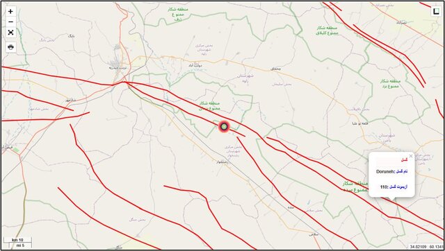گسل درونه مسبب احتمالی زلزله رشتخوار استان خراسان رضوی