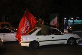 جشن خیابانی تبریزی‌ها پس از قهرمانی تراکتور در لیگ برتر فوتبال